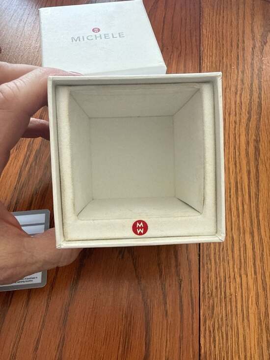 MICHELE Womens Tahitian Watch 39mm Silver, Stainless Steel, White Silicone Strap - Picture 5 of 16